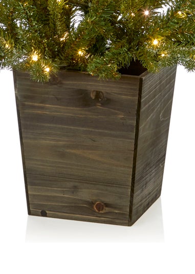 Premier Decorations Pre-Lit Frozen Spruce Potted Christmas Tree 3Ft