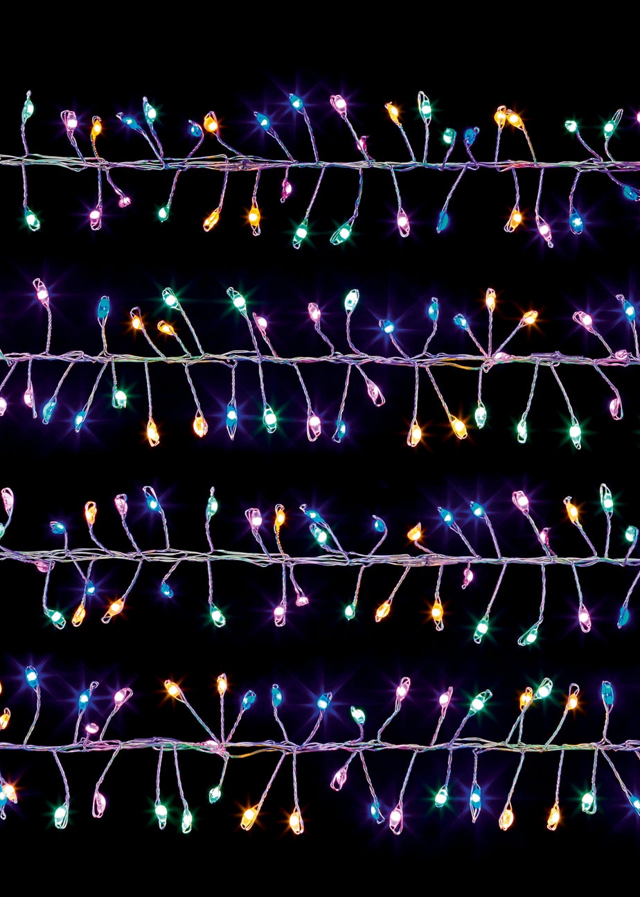 Premier Decorations 800 Multi-coloured LED Silver Wire Ultrabrights Cluster Lights