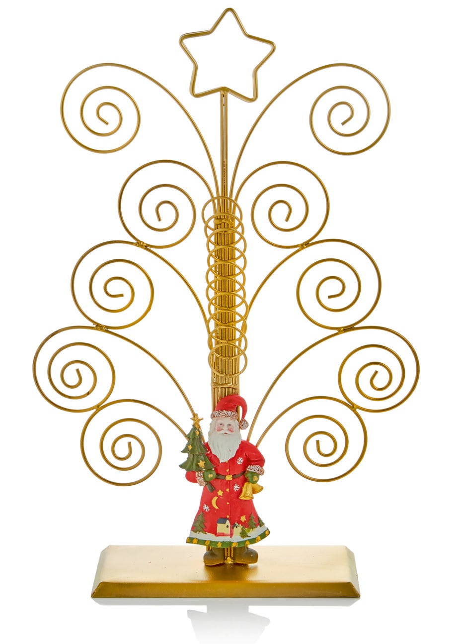 Premier Decorations Gold Santa Christmas Card Holder 45cm
