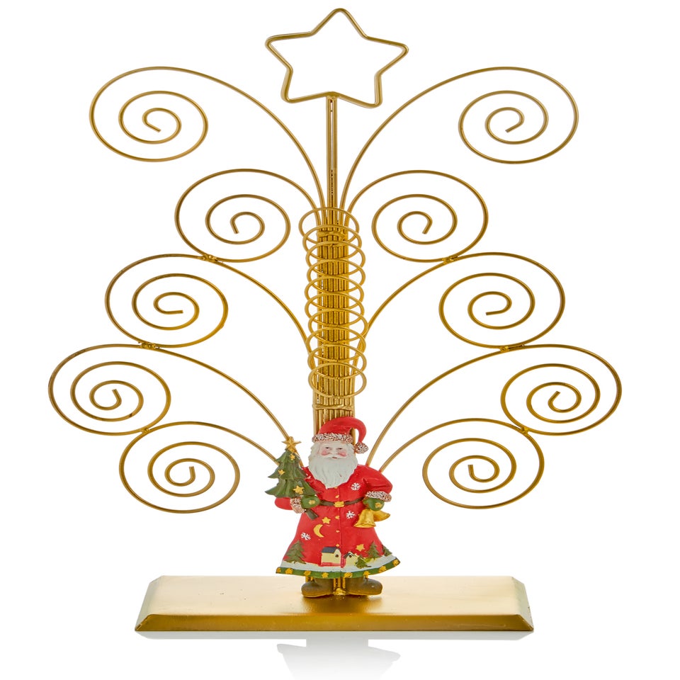 Premier Decorations Gold Santa Christmas Card Holder 45cm
