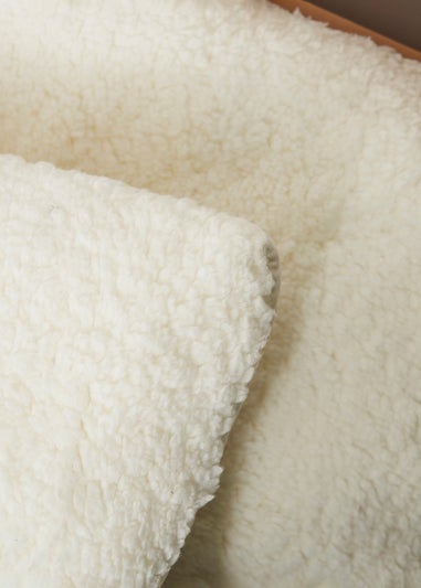 BHS Cream Teddy Fleece Pair of Pillows