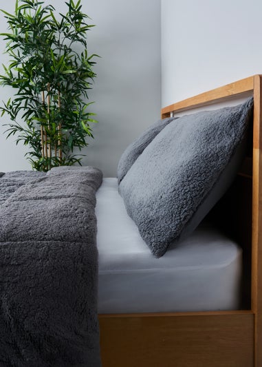BHS Teddy Fleece 13.5 Tog Duvet Grey
