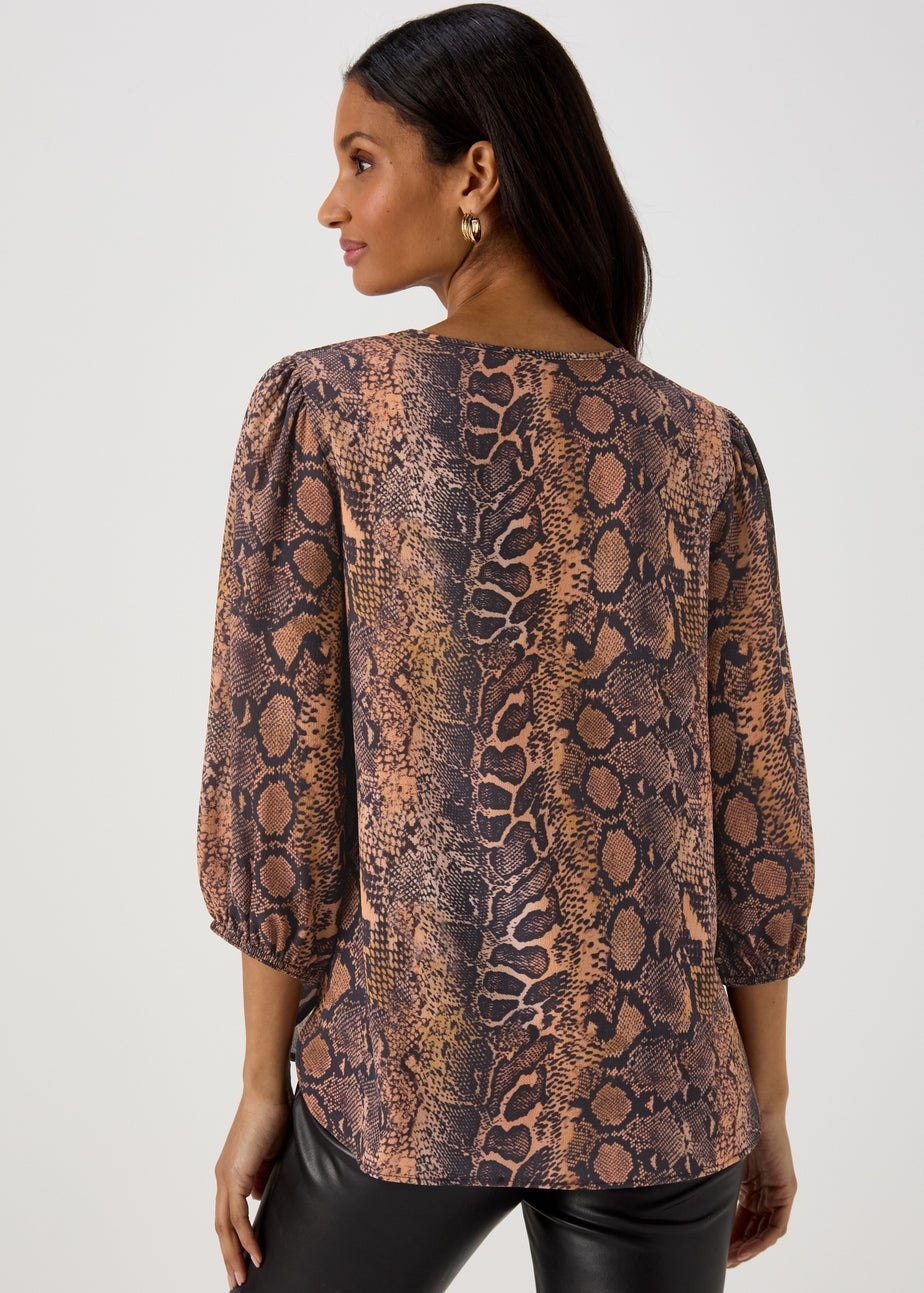 Orange Snake Print Bubble Box Top