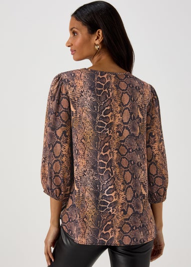 Orange Snake Print Bubble Box Top