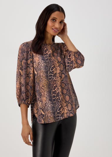 Orange Snake Print Bubble Box Top