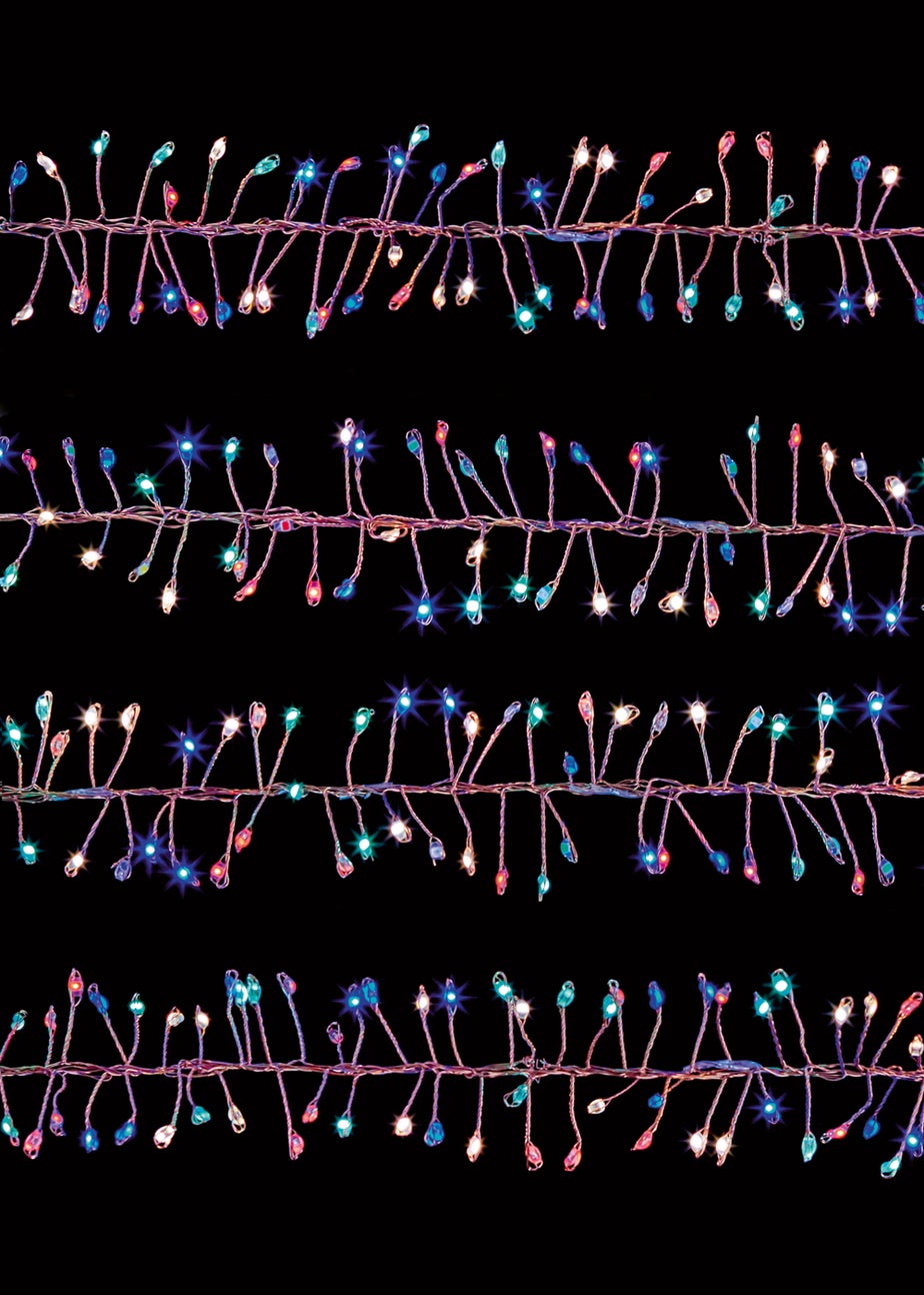 Premier Decorations 800 Multi-coloured LED Rose Gold Wire Ultrabrights Cluster Lights