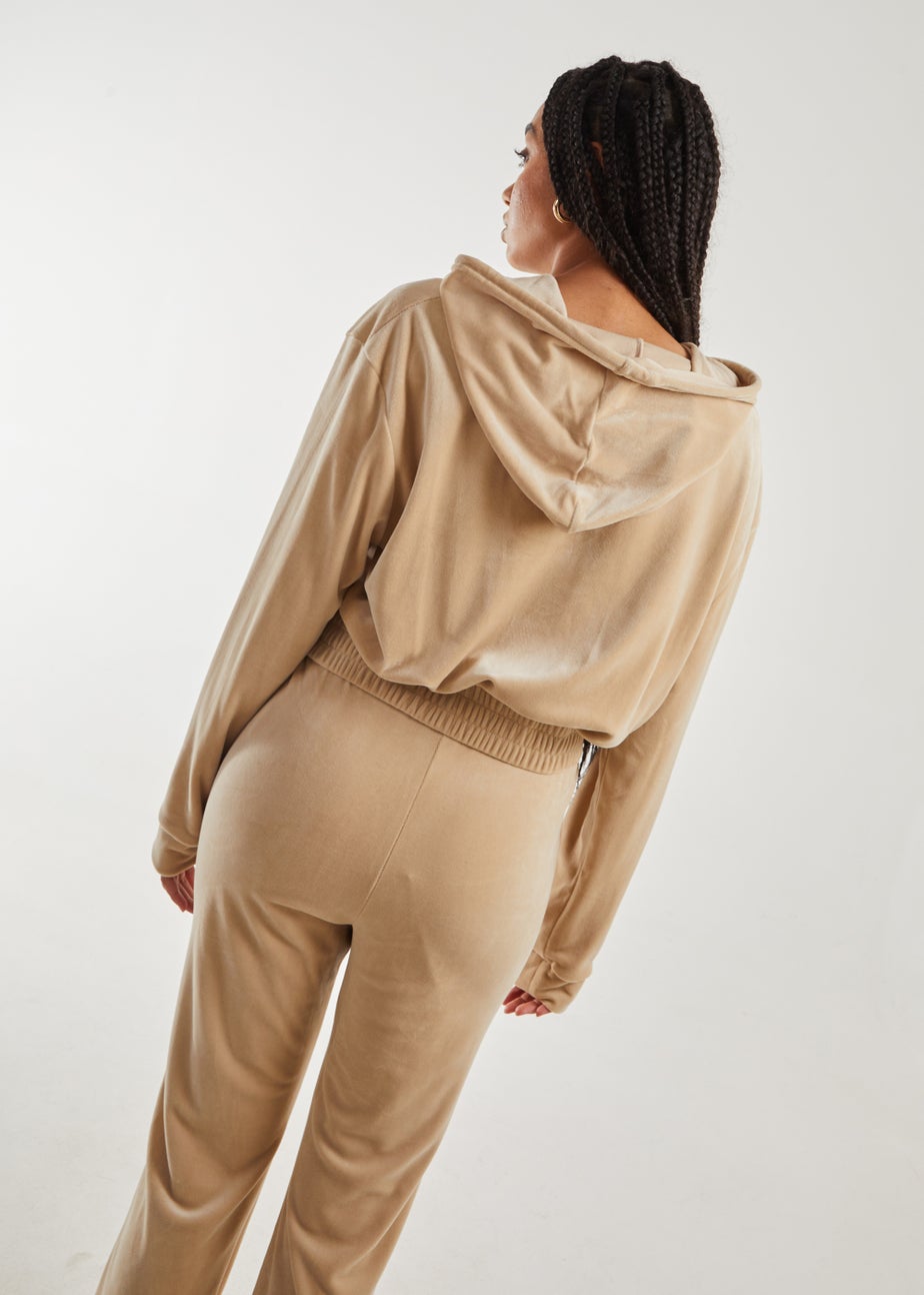 Pink Vanilla Stone Velour Zip Hoodie