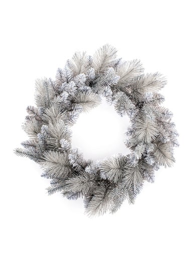 Premier Decorations 50cm Deluxe Silver Tipped Wreath
