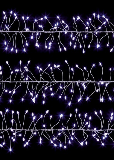 Premier Decorations 288 Large White LED Battery Operated Silver Wire Ultrabrights Garland