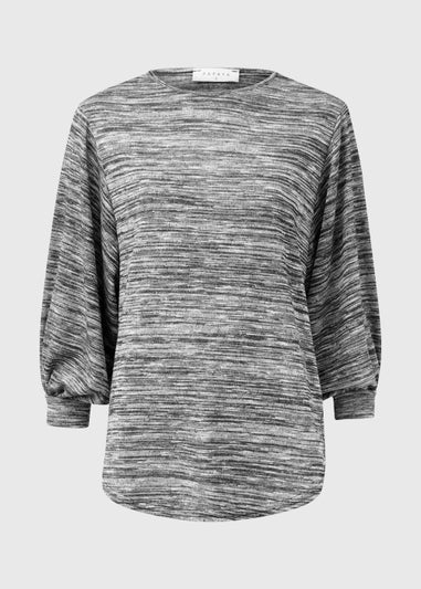 Grey Space Dye Oversized Top