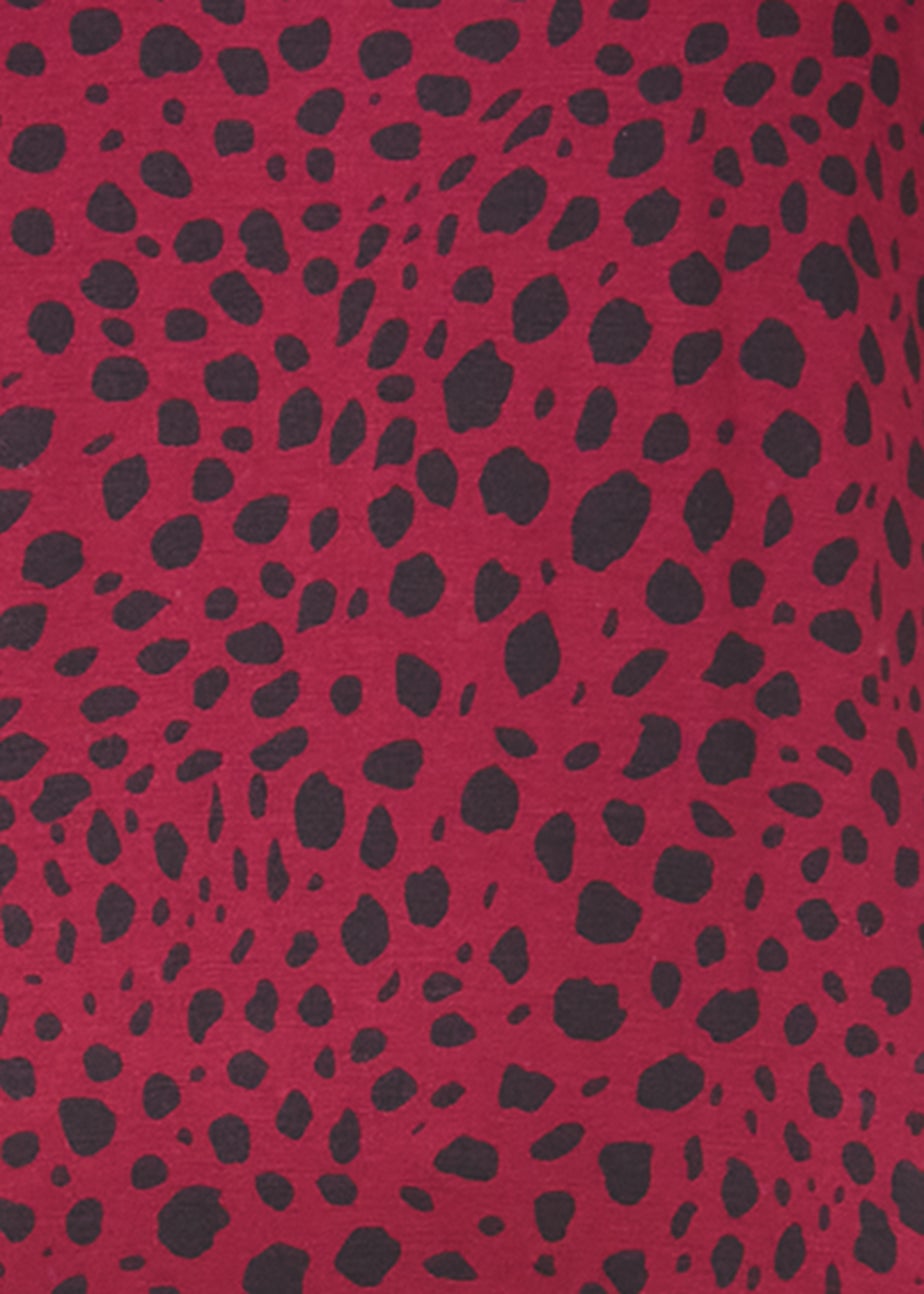 Burgundy Dash Print Swing Mini Dress