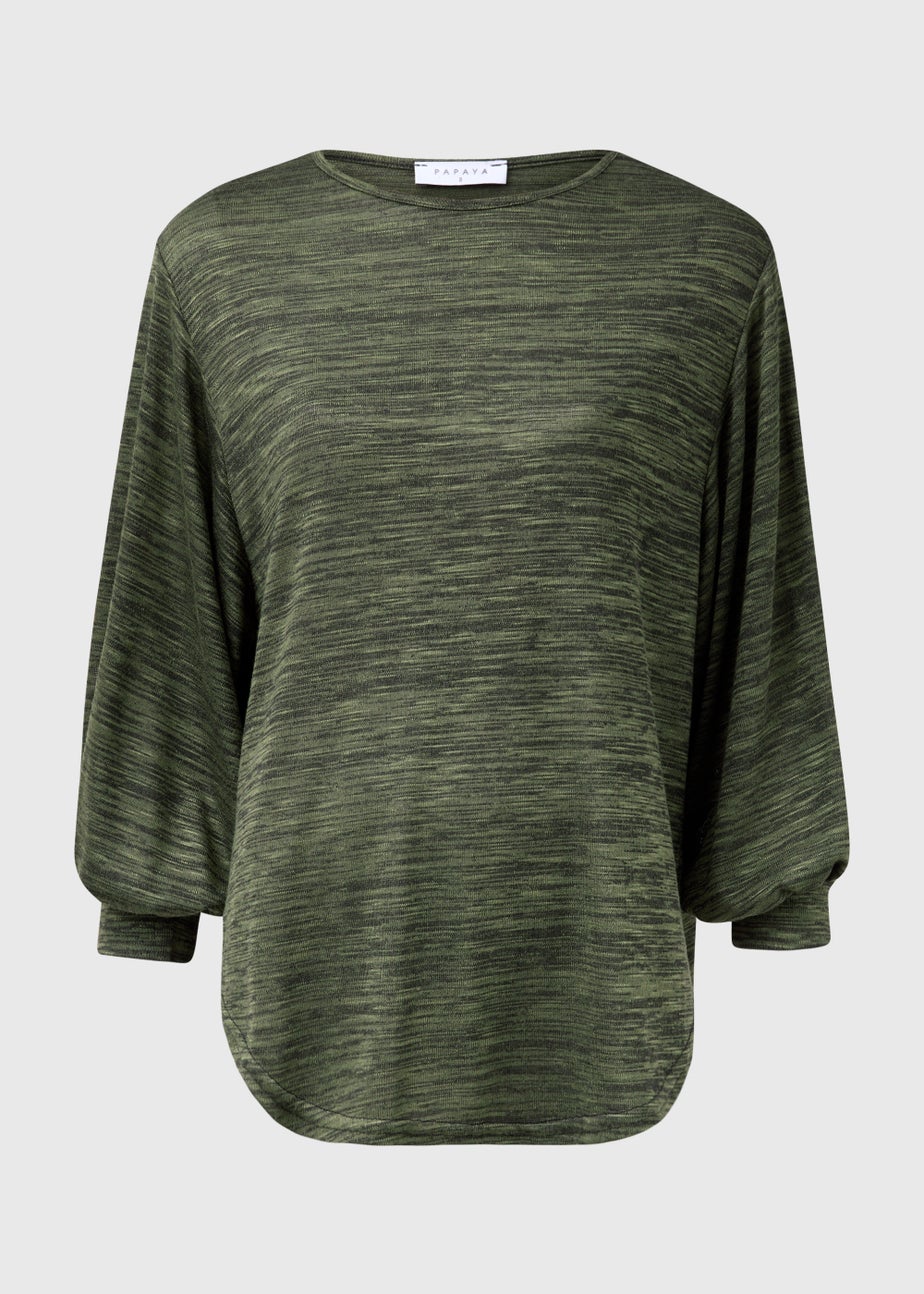 Green Space Dye Oversized Top