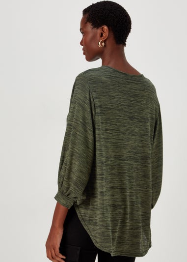 Green Space Dye Oversized Top