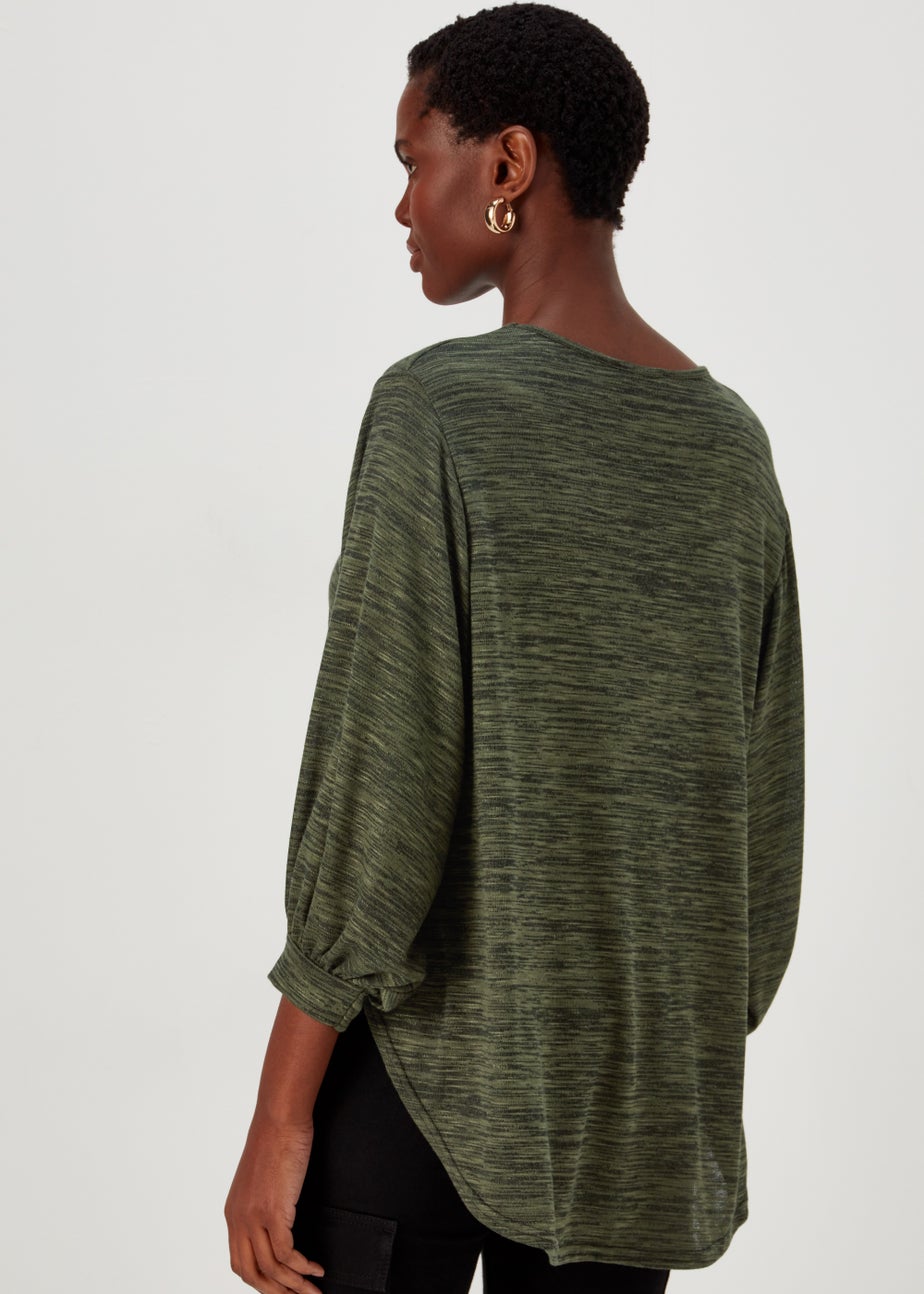 Green Space Dye Oversized Top