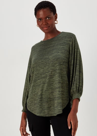 Green Space Dye Oversized Top