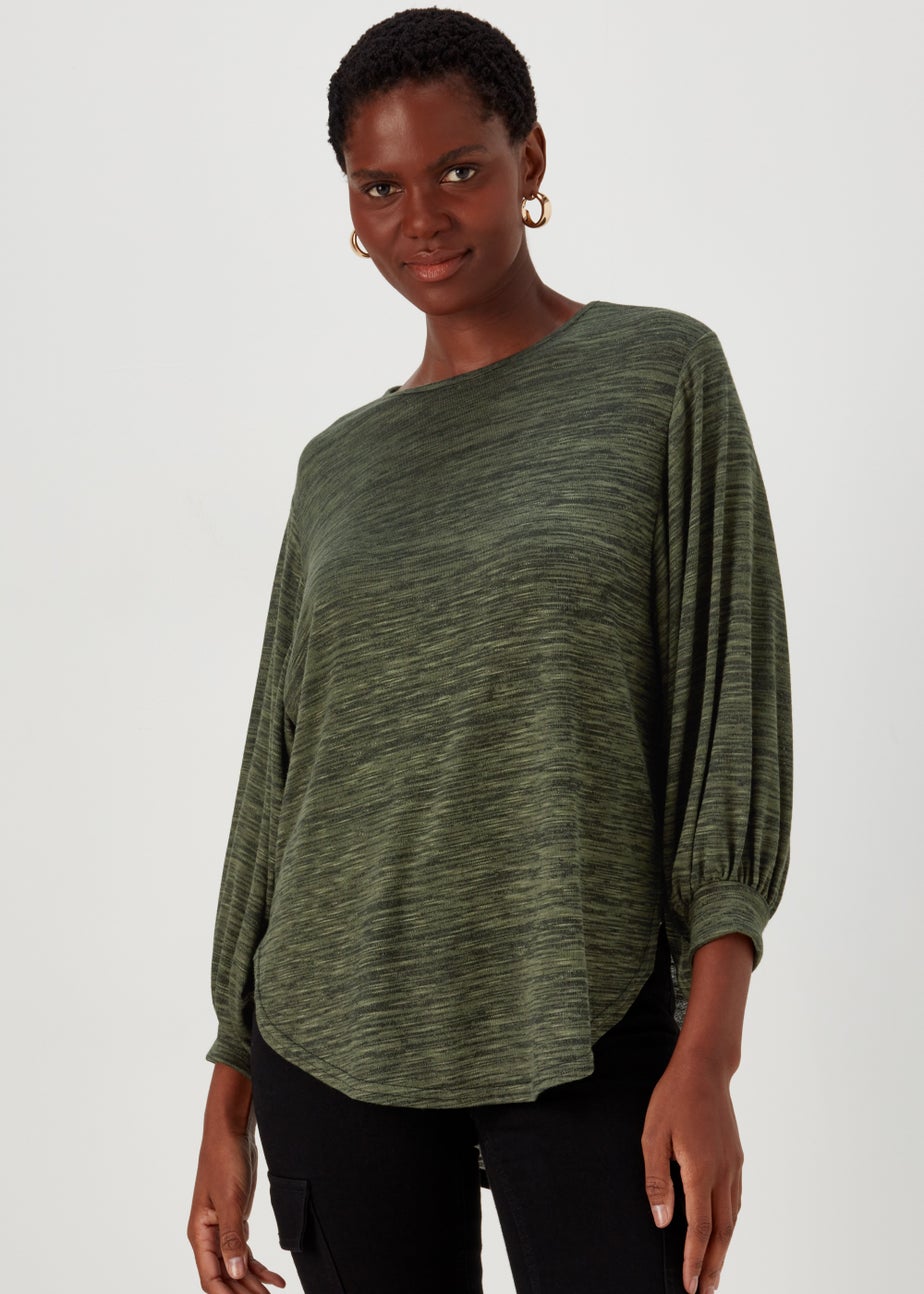 Green Space Dye Oversized Top