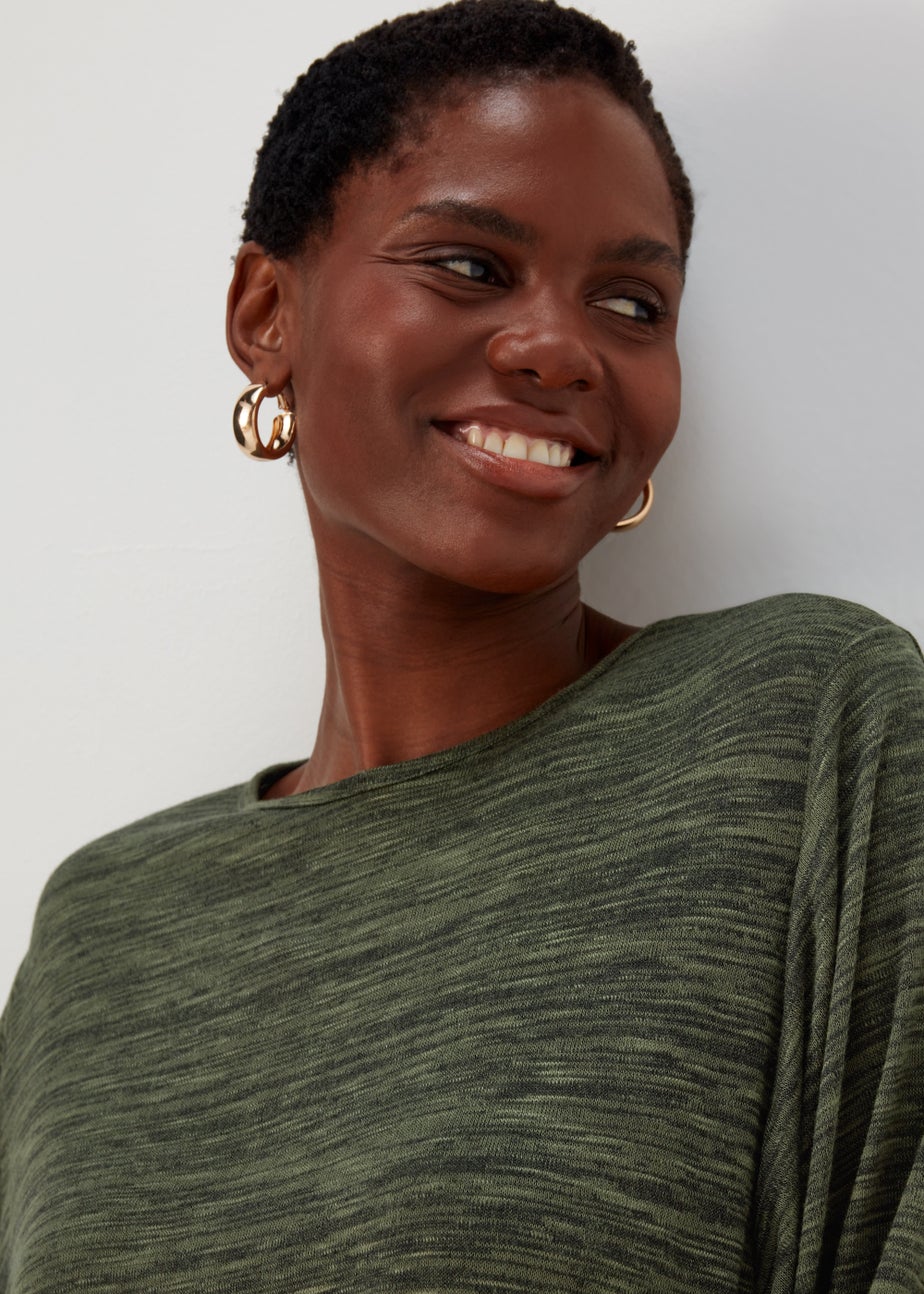 Green Space Dye Oversized Top