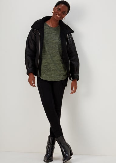 Green Space Dye Oversized Top