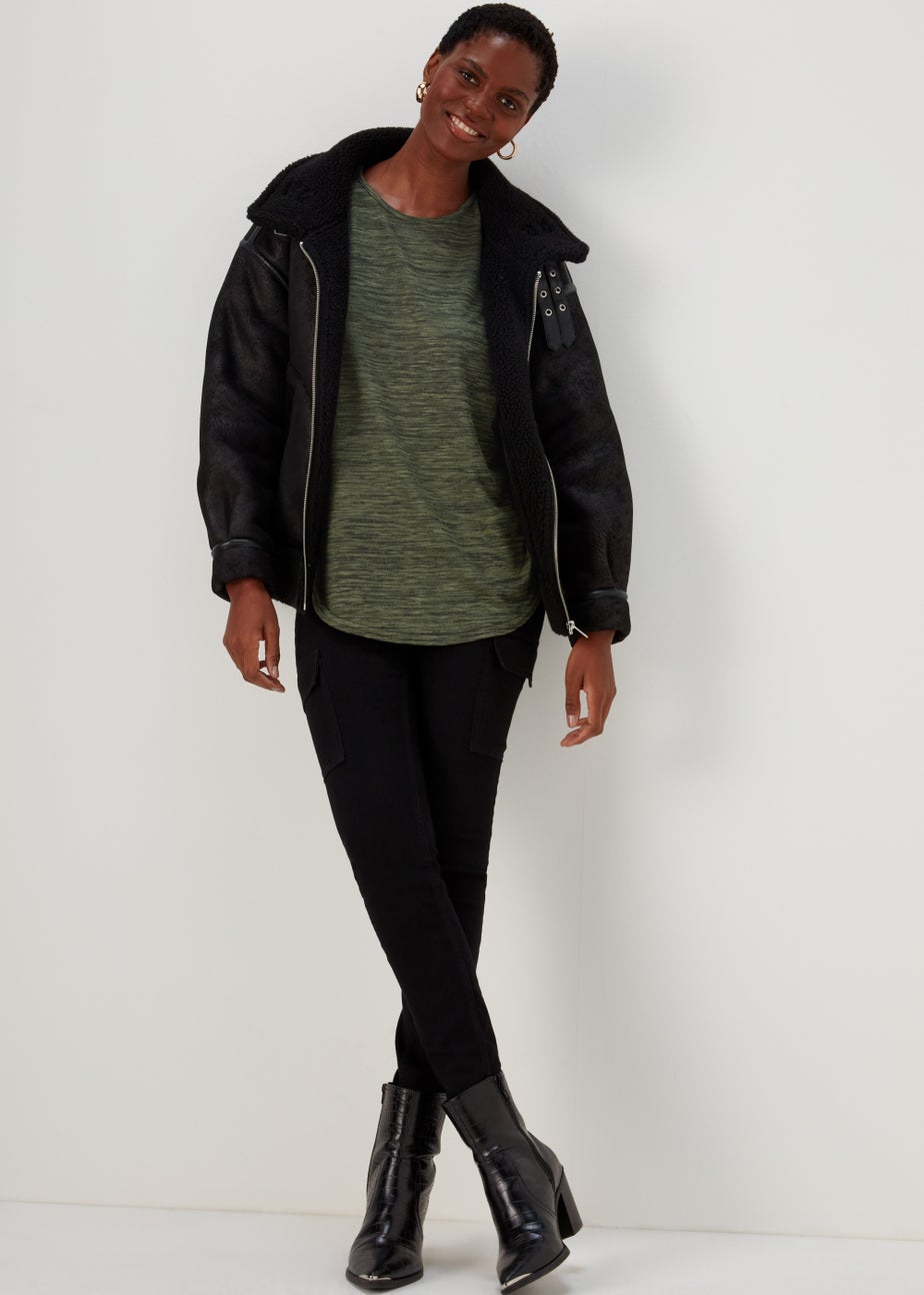 Green Space Dye Oversized Top