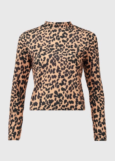 Black & Tan High Neck Top