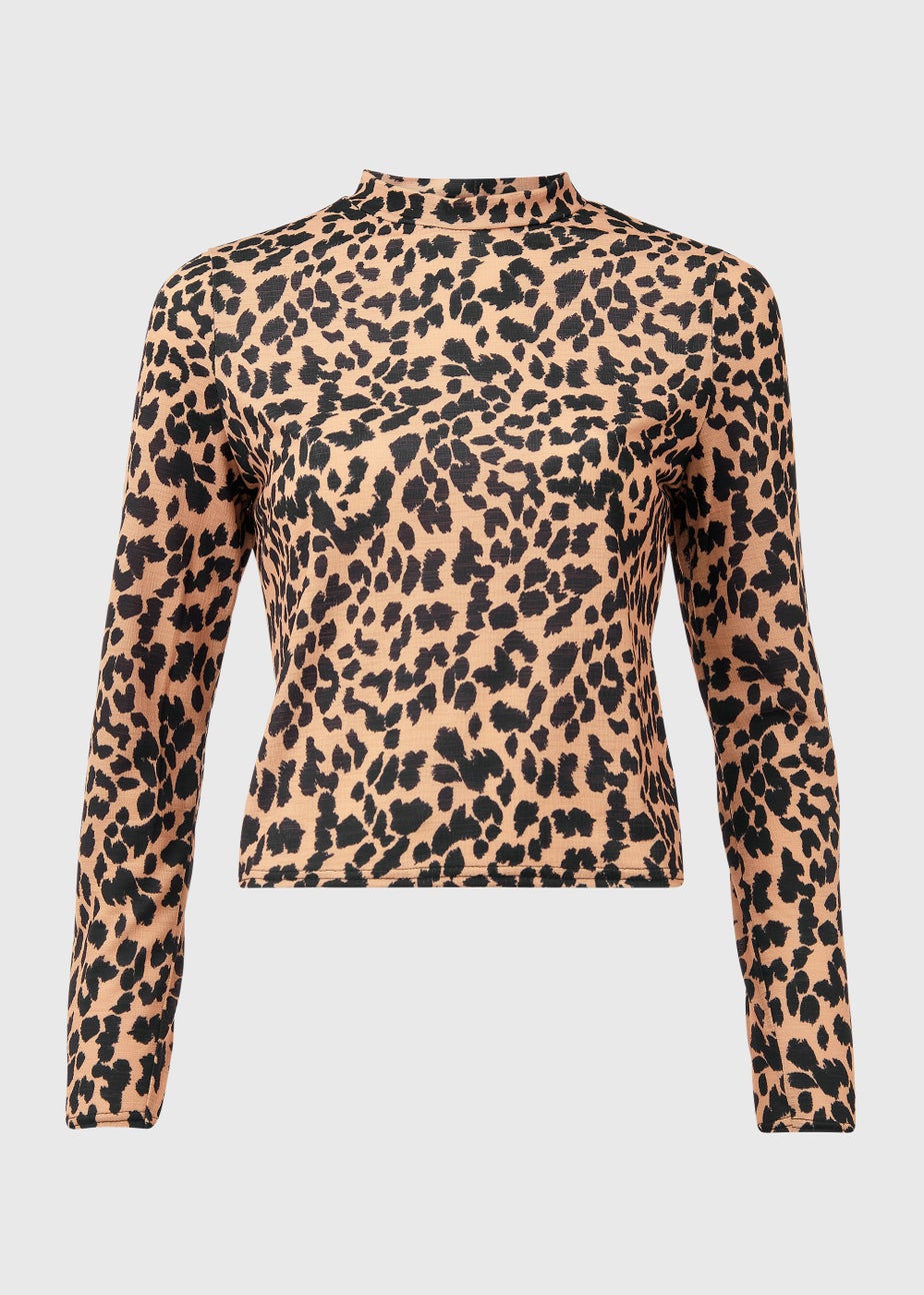 Black & Tan High Neck Top