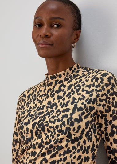 Black & Tan High Neck Top