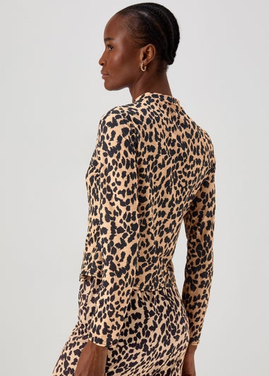 Black & Tan High Neck Top