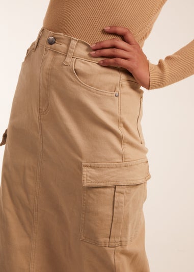 Blue Vanilla Stone Pocket Midi Skirt