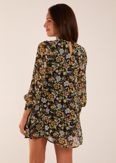 Blue Vanilla Multi High Neck Swing Dress