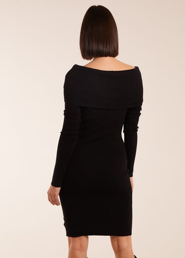 Blue Vanilla Black Bardot Knitted Tunic Dress