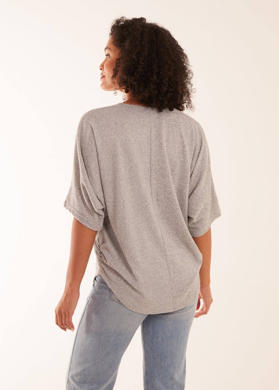 Blue Vanilla Grey Zip Front Top