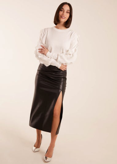 Blue Vanilla White Frill Sleeve Jumper