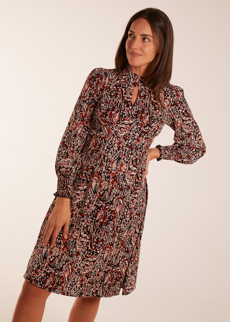 Blue Vanilla Multi High Neck Printed Midi Dress