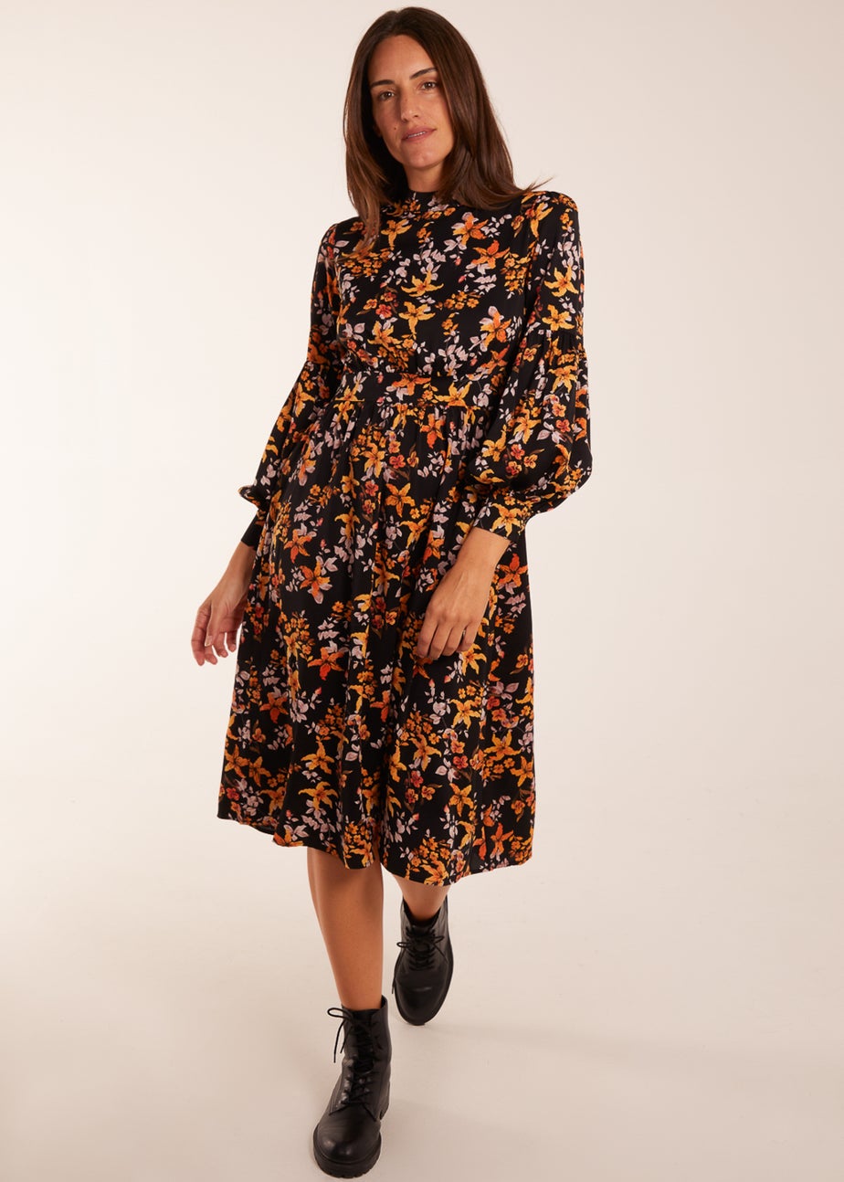 Blue Vanilla Multi High Neck Long Sleeve Dress