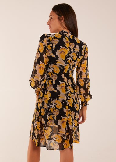 Blue Vanilla Multi Keyhole High Neck Dress