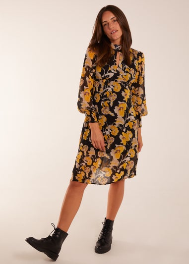 Blue Vanilla Multi Keyhole High Neck Dress