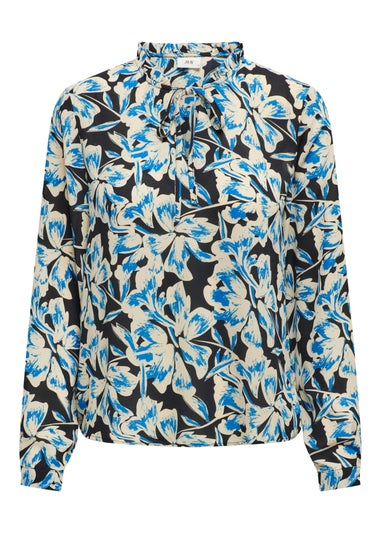 JDY Multicoloured Floral Print Ruffle Long Sleeve Top
