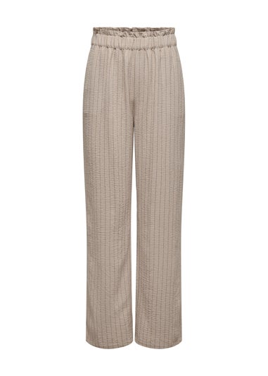 JDY Beige Stripe Print Trousers