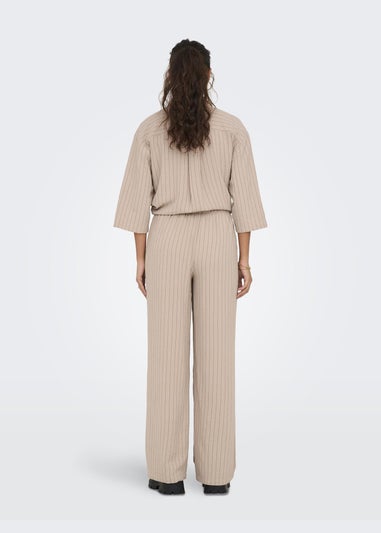 JDY Beige Stripe Print Trousers