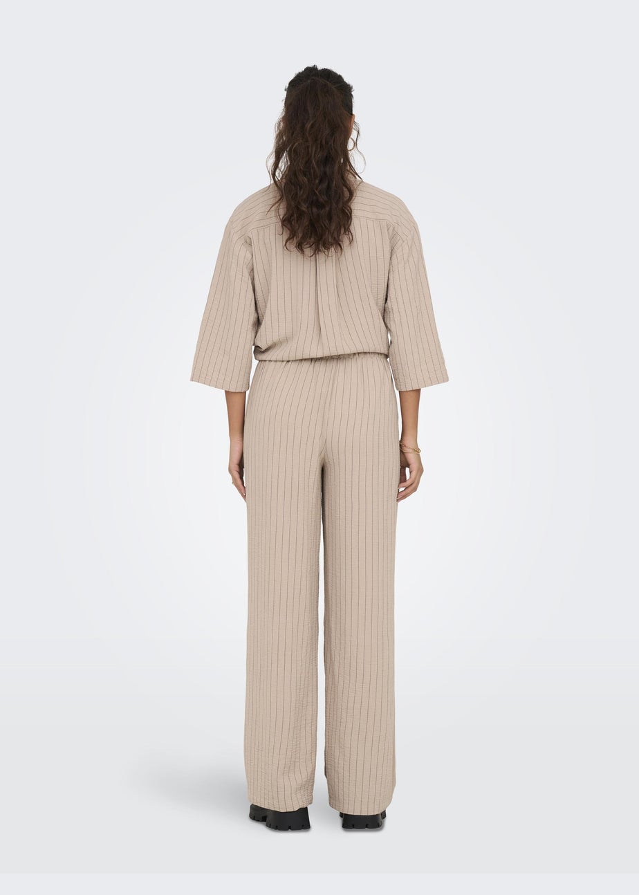 JDY Beige Stripe Print Trousers