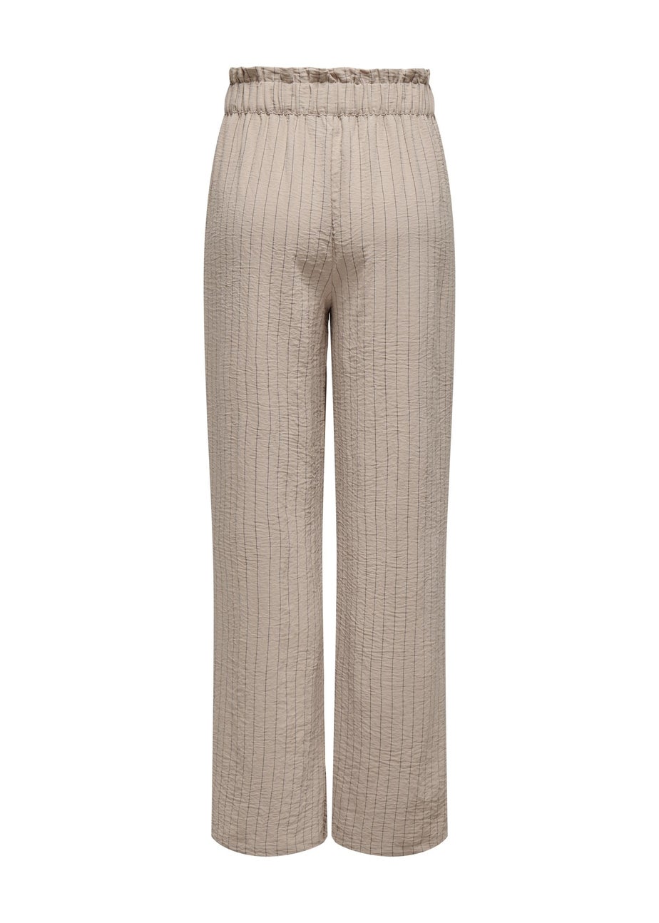 JDY Beige Stripe Print Trousers