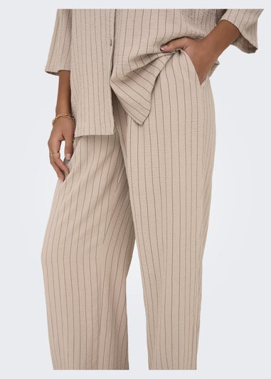 JDY Beige Stripe Print Trousers