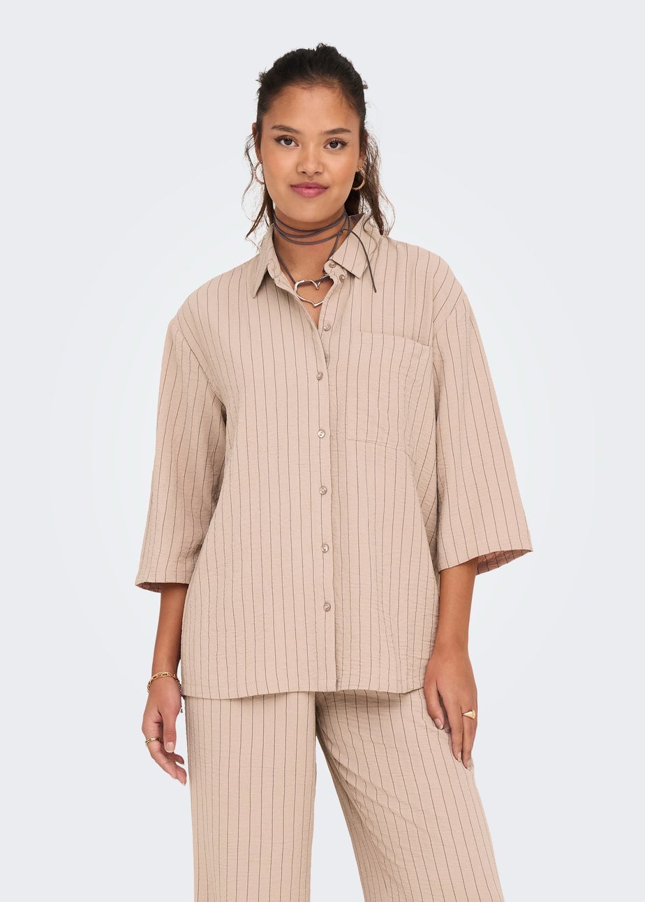 JDY Beige Stripe Print Shirt