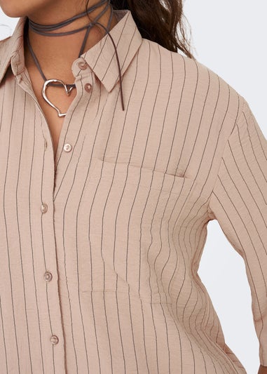 JDY Beige Stripe Print Shirt
