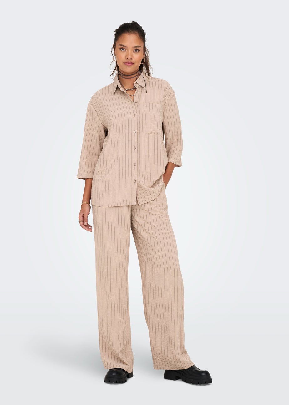 JDY Beige Stripe Print Shirt