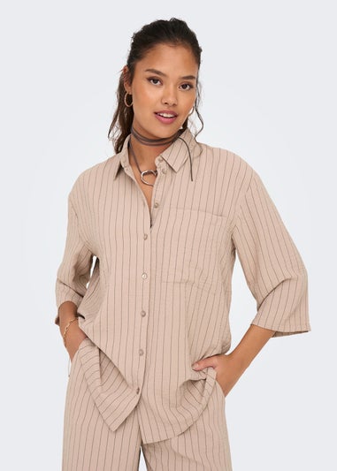 JDY Beige Stripe Print Shirt