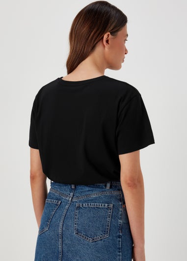 Black Flower Print T-Shirt