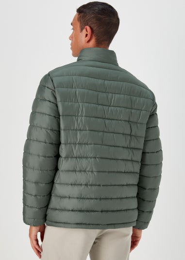 Sage Funnel Neck Puffer Coat
