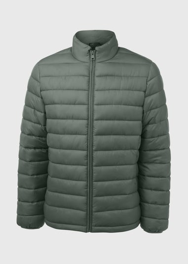 Sage Funnel Neck Puffer Coat