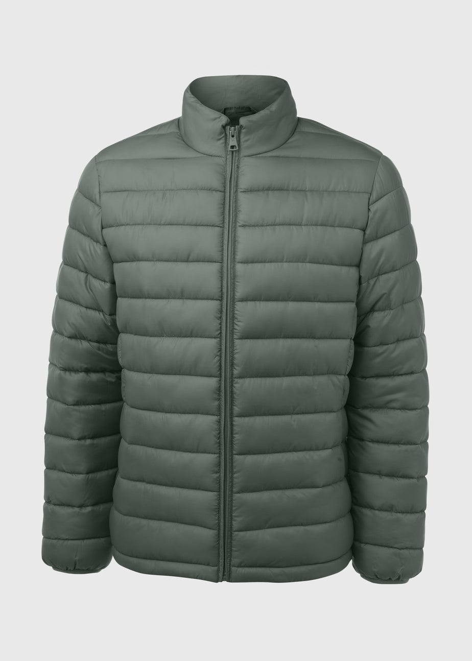 Sage Funnel Neck Puffer Coat